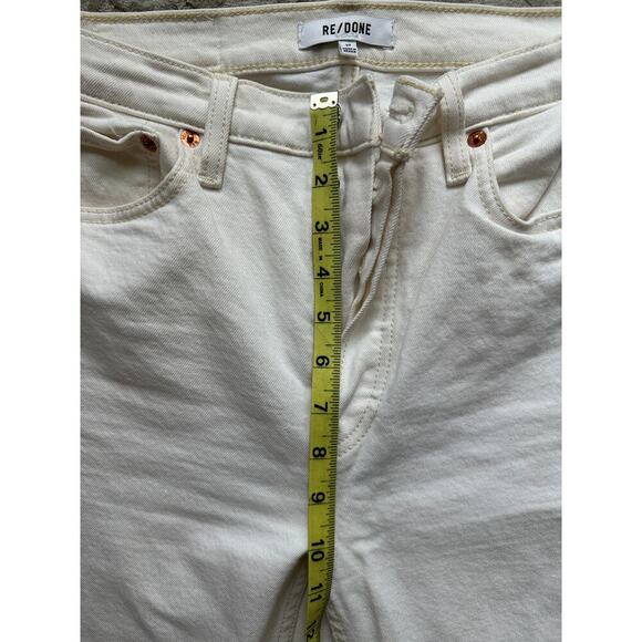RE/DONE 90s High Rise Ankle Crop Jeans - Size 27 (Ivory) - Picture 3 of 6